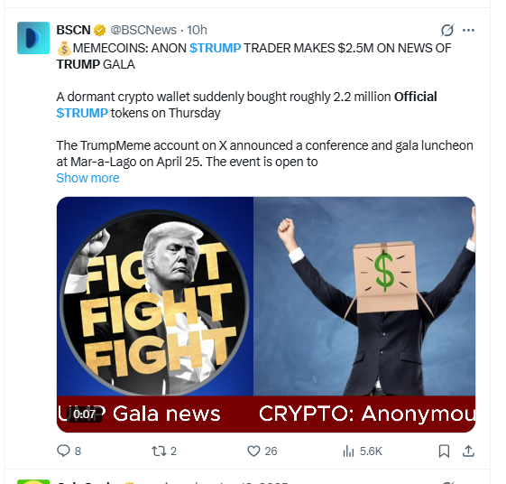 Official Trump Price Prediction whale wallet buying TRUMP tokens after gala news