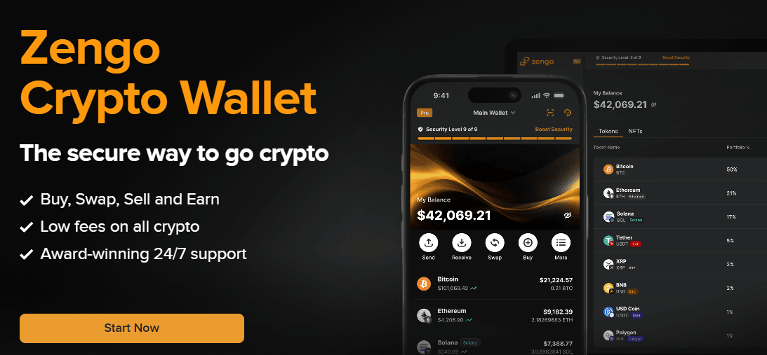 Zengo-Wallet platform interface Zengo-Wallet platform interface