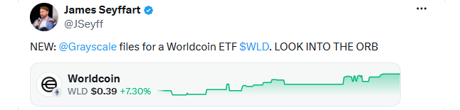Bloomberg ETF analyst James Seyffart confirmed the filing