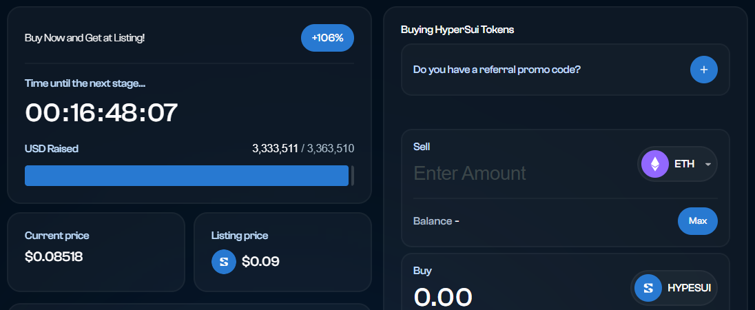 current presale statistics of hypersui presale current presale statistics of hypersui presale