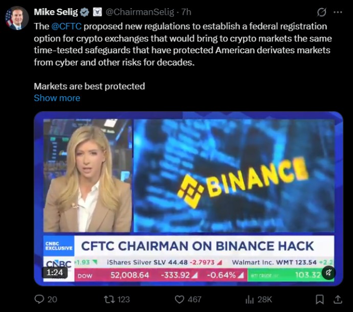 CFTC Chairman on $6.3B Binance Hack