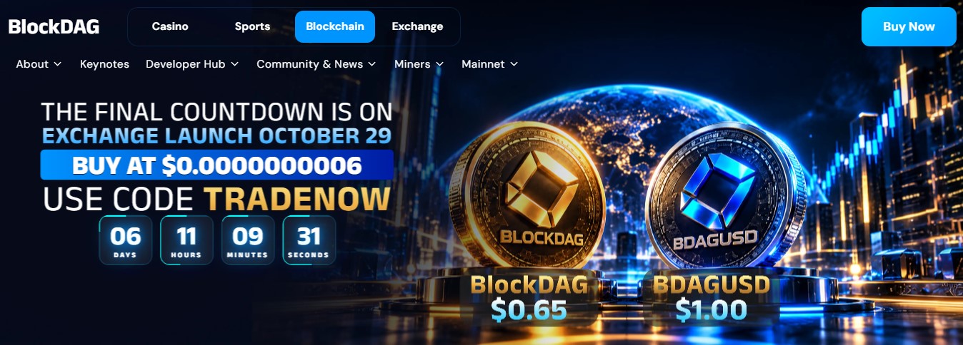 The BlockDAG website