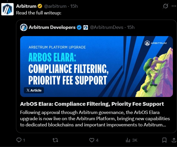Arbitrum Latest Upgrade with News Features Arbitrum Latest Upgrade with News Features