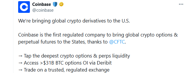 Coinbase Global Crypto Derivatives