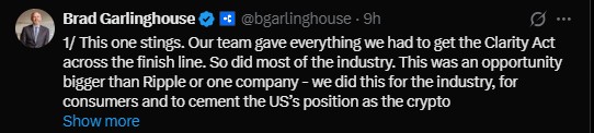 What Did Brad Garlinghouse Say About the Clarity Act Failing?