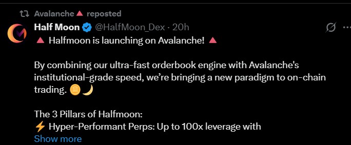 HalfMoon DEX Launches on Avalanche HalfMoon DEX Launches on Avalanche