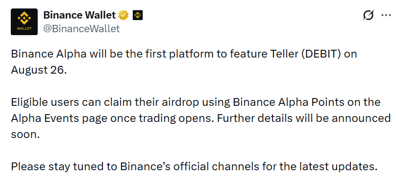 Binance Teller Listing Date Binance Teller Listing Date