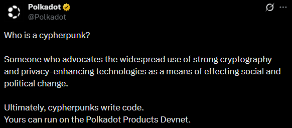 Polkadot official X post 