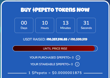 pepeto presale price