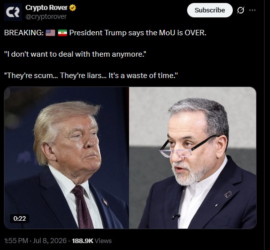 Trump Says The MOU is Over