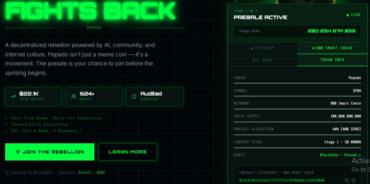 Pepedo live presale dashboard Pepedo live presale dashboard