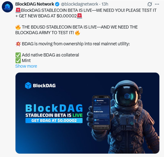 Blockdag stablecoin beta is live Blockdag stablecoin beta is live