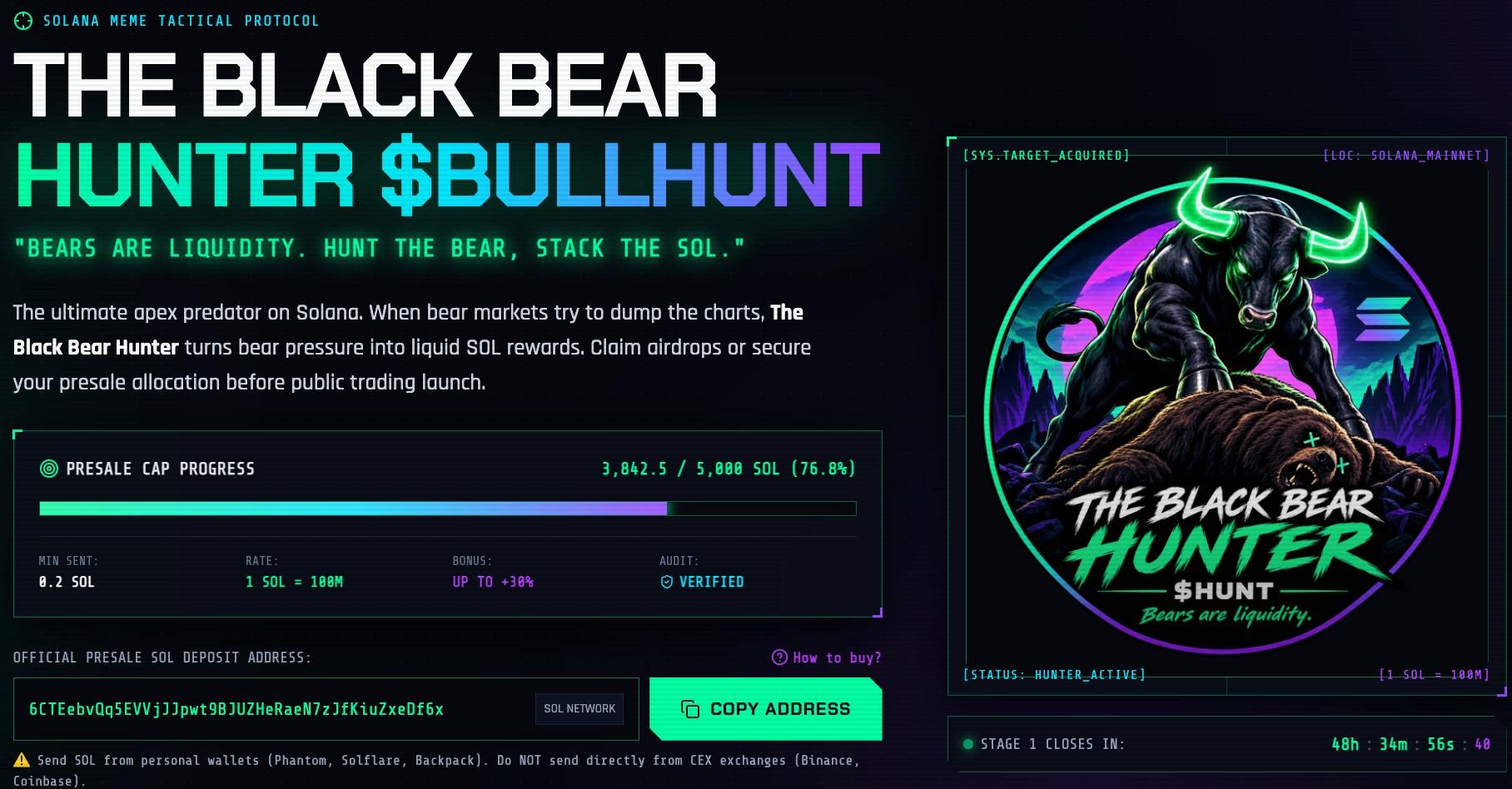 Bullhunt presale page Bullhunt presale page