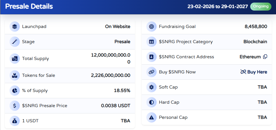Synergy Network Presale Synergy Network Presale