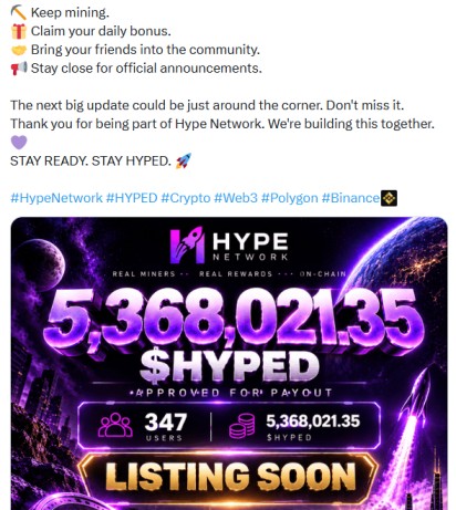 HYPED official post on X