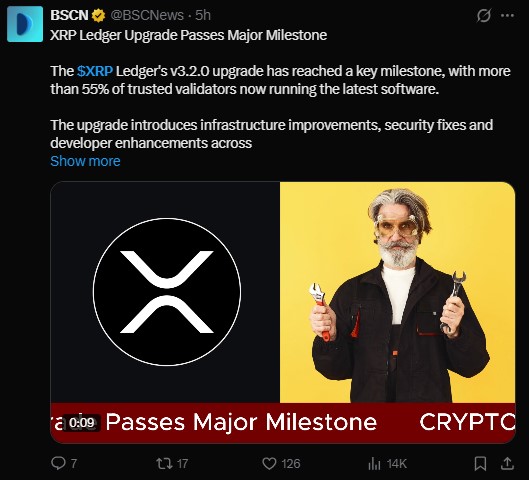 XRP Ledger upgrade finished yet