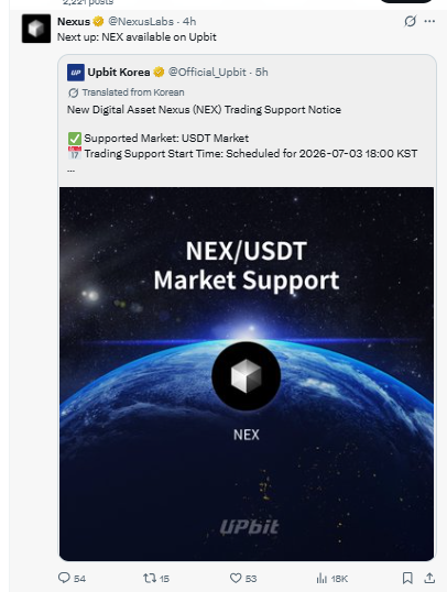 Posted on X by OfficialUpbit