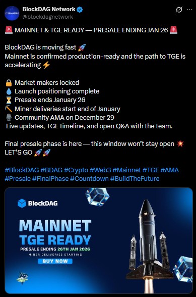 BlockDAG Presale End Date