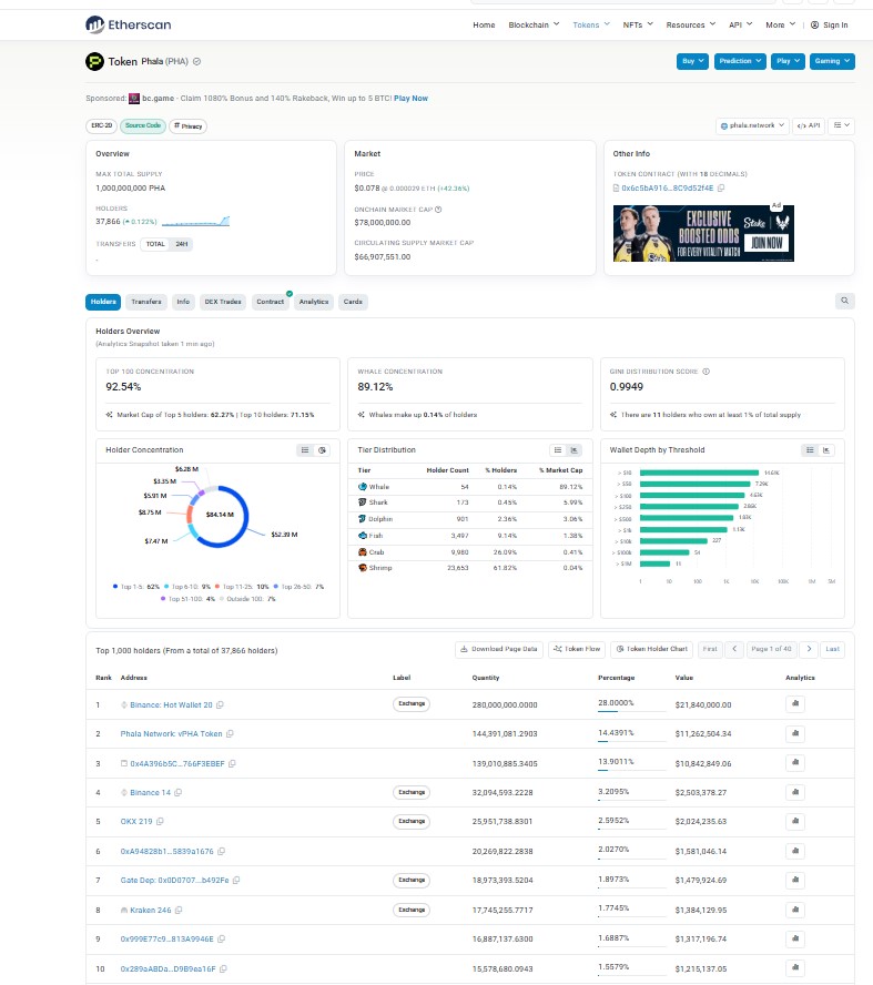network holder data on Etherscan