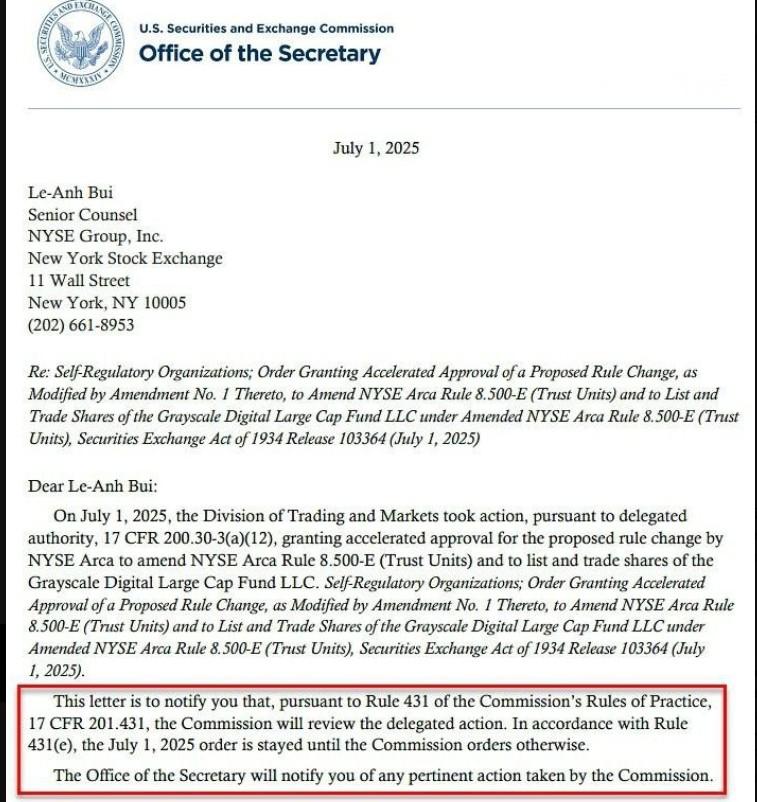  NYSE Arca Rule 431 SEC Letter (2025)