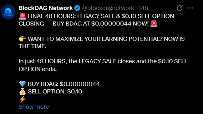 BlockDAG Legacy sale