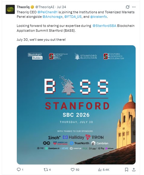 Theoriq CEO announced on X 
