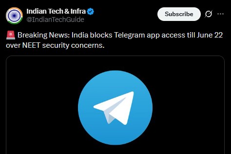 Telegram Ban in India Telegram Ban in India