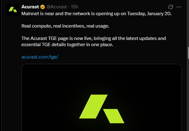 $ACU Listing TGE Today