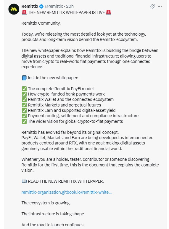 Whitepaper Update from Remittix