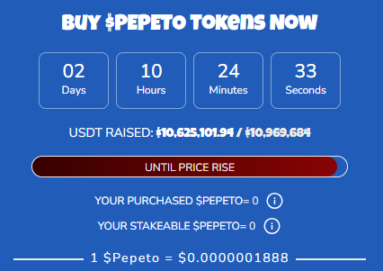Official Pepeto Presale Dashboard