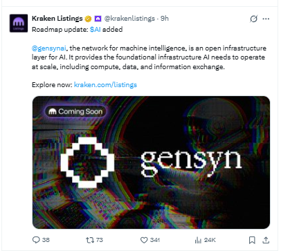 Kraken roadmap updated Gensyn