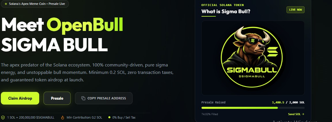 Sigmabull presale official dashboard Sigmabull presale official dashboard