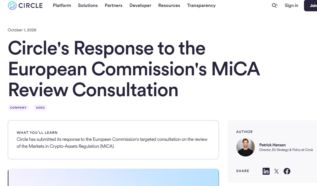 Circle Proposes Changes to MiCA Stablecoin Issuance Rules Circle Proposes Changes to MiCA Stablecoin Issuance Rules