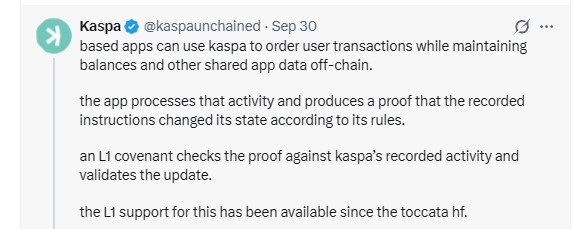  per Kaspa official X post