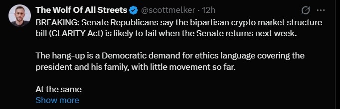 CLARITY Act September 15 Senate Vote