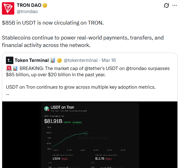 TRON TWEET ON X