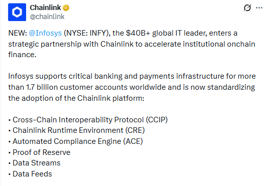 chainlink infosys partnership chainlink infosys partnership