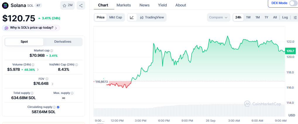 SOL CoinMarketCap Chart
