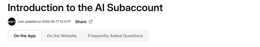 Bybit AI Sub-Account Help Desk Bybit AI Sub-Account Help Desk