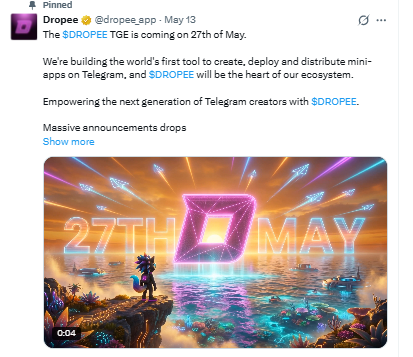 Dropee listing date