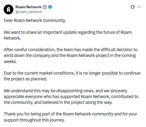 Roam Network Official Post Roam Network Official Post