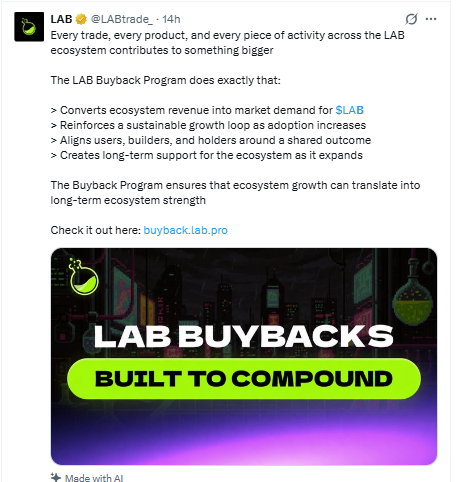 The Buyback Program posted on X by LAB official team The Buyback Program posted on X by LAB official team