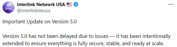 Interlink Version 5.0 Update Delay