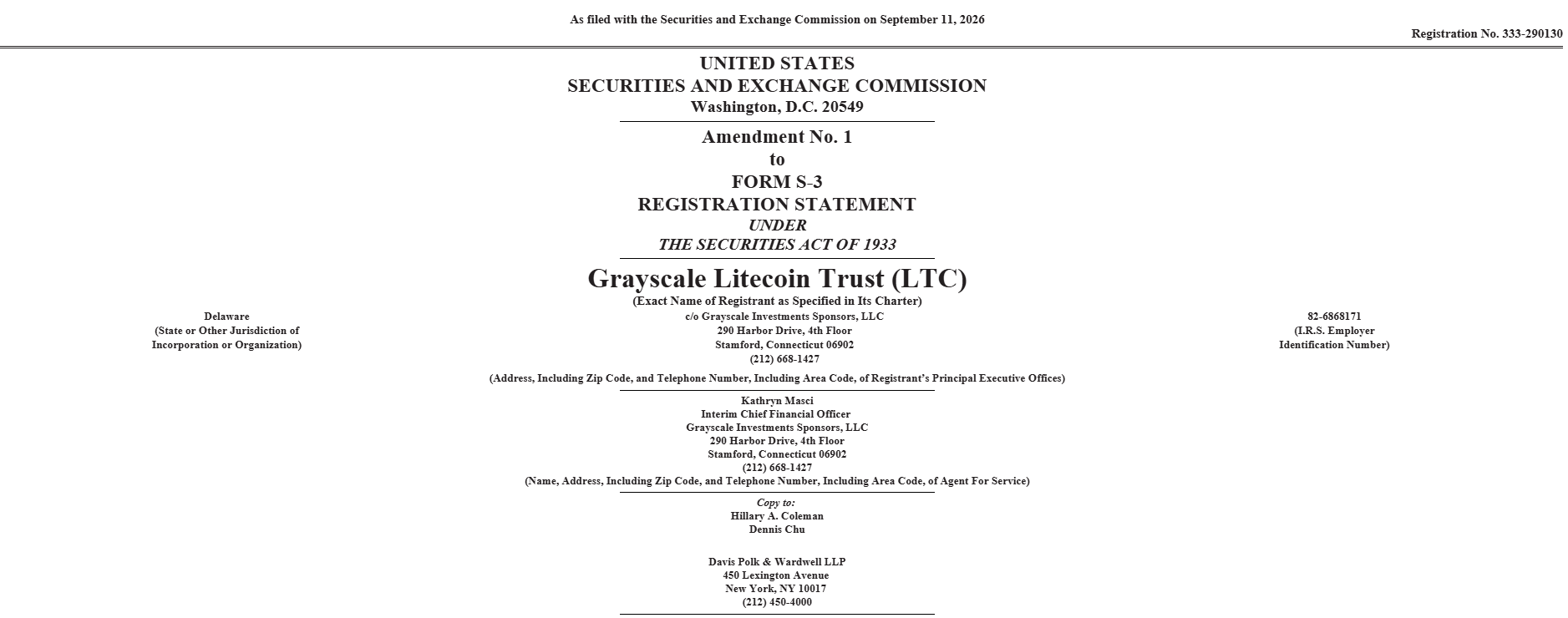 Grayscale Litecoin ETF Filing