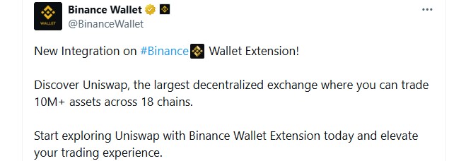 Binance Wallet Uniswap Integration