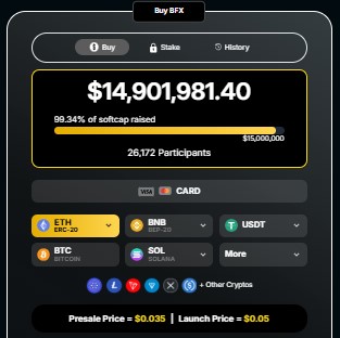 BlockchainFX Presale Dashboard