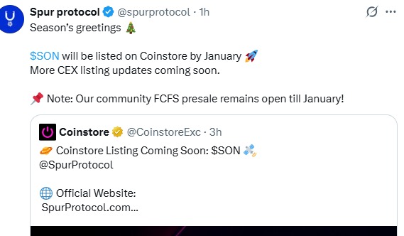 Spur Protocol Coinstore listing Update