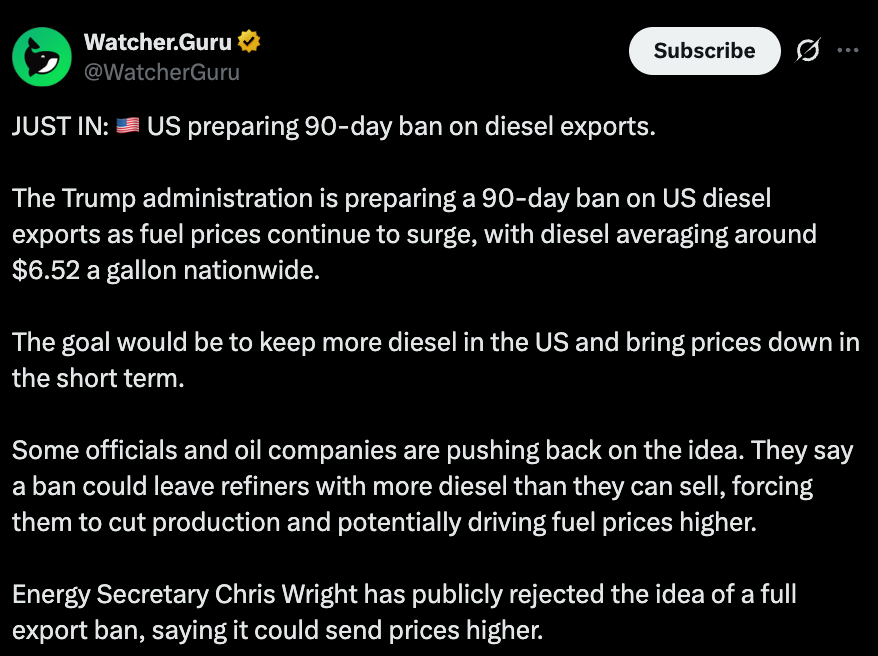 WatcherGuru official Tweet