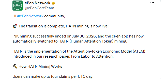 INK Mining to HATN Mining INK Mining to HATN Mining