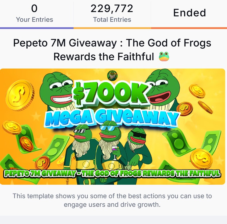 $700K Giveaway for Pepeto $700K Giveaway for Pepeto